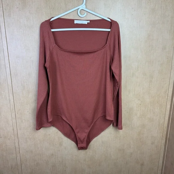 ASTR the label Marsala Square Neck Bodysuit Size 1X - Picture 2 of 7